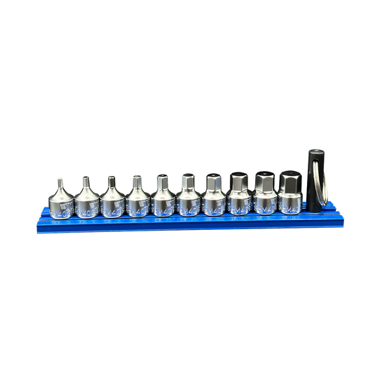VIM Tools 10 Piece 1/4 Inch Drive Stubby Hex Metric Driver Set with Magrail