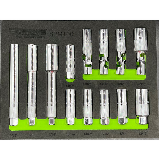 VIM Tools Spark Plug Master Set; 13 Piece Set; Include Xl; Standard And Swivel Spark Plug Tools