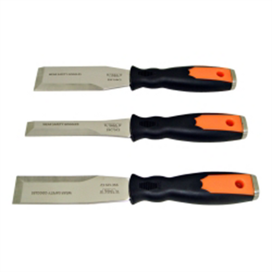 VIM Tools Striking Scraper Set; Dual Bevel; Stainless 3 Piece Set