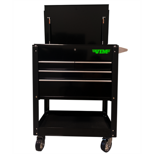 VIM Tools 4 Drawer Tool Cart; Black