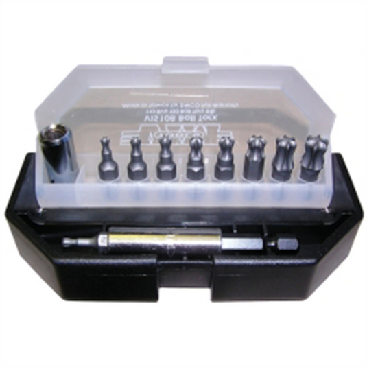 VIM Tools Ball TORX Bit Set; 11 Piece T10 Thru T50; 1/4Mag.Driver & Bit Holder; Black Box