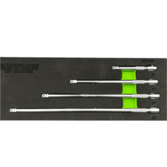 VIM Tools 4 Piece 1/4 Inch Drive Wobble Extension Set
