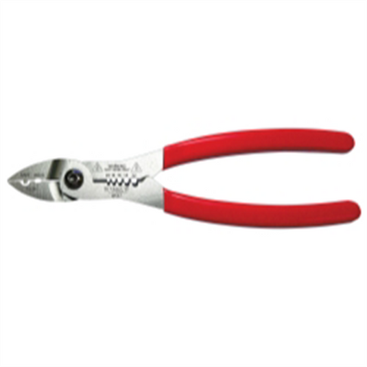 VIM Tools 5 In 1 Auto Tech Wiring Tool; 7 Inch Long Satin Chrome with Red Grips