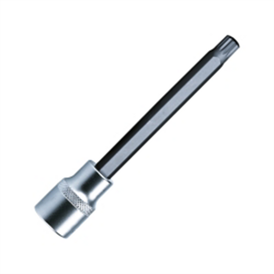 VIM Tools XZN14 12 Point Triple Sq; 4L Bit And Holder; Black Bit with 3/8 Inch Square Drive Satin Chrome Knurled Holder