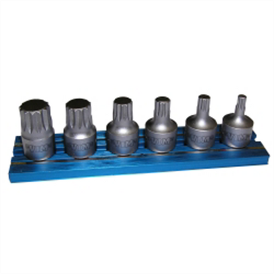 VIM Tools XZN Stubby Drive Set; 6 Piece Set 4M Thru 12M; All 1/4 Inch Square Drive