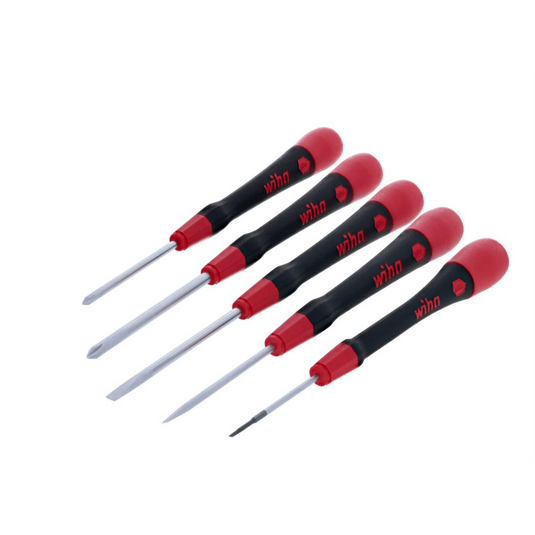 Wiha Tools 5 Piece Set Includes: Slotted 1.5mmx40mm; 2.5mmx50mm; 3.5mmx60mm and Phillips #0x50mm; #1x60mm