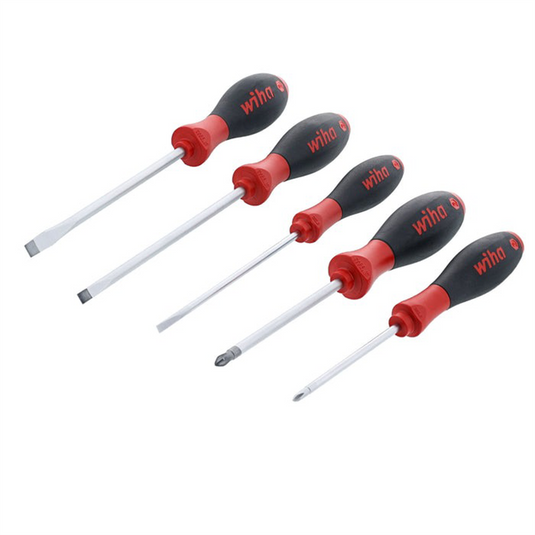 Wiha Tools  5 Piece SoftFinish Slotted and Phillips Screwdriver Set