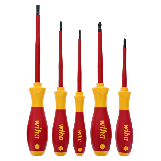 Wiha Tools INSULATED SLOT/PH 5PC SET. Set Includes: Slotted 3.5; 4.5; 6.5mm | Phillips #1; #2