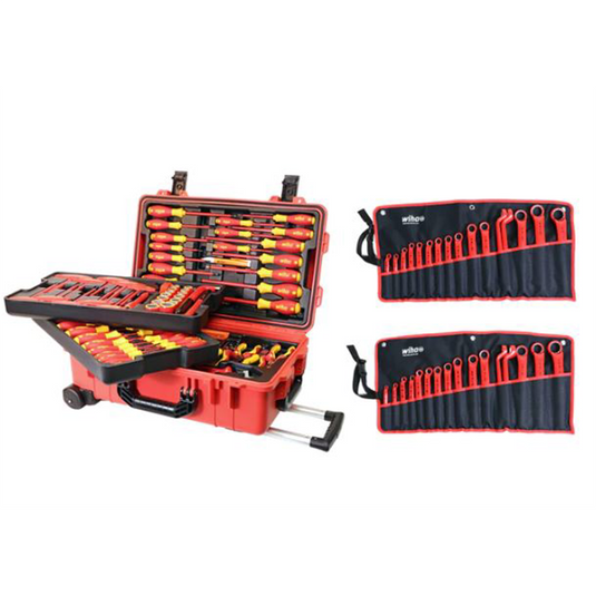 Wiha Tools 112 Piece Master Electrician's Insulated Tool Set in Rolling Hard Case