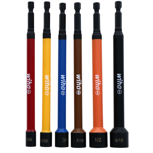 Wiha Tools 6 Piece Color Coded Magnetic Nut Setter Set
