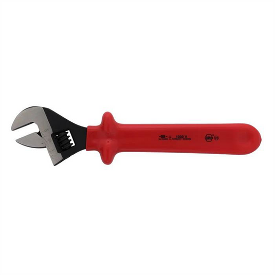 Wiha Tools Insul. Adjustable 12"" Wrench w/ slip guard handle for added protection. Etched on scale for pre-setting size.
