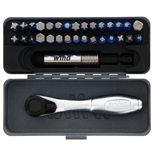 Wiha Tools 32 Piece TerminatorBlue Impact Bit Set - 1/4-inch drive x 1-inch Bits