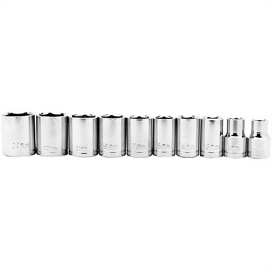 Wilmar Corp. / Performance Tool 10 pc 1/2"" DR Socket Set - MM