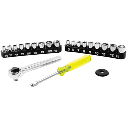 Wilmar Corp. / Performance Tool 22 pc 1/4"" DR Socket Set