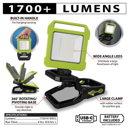 Wilmar Corp. / Performance Tool 1700LM Li-ion Clamp Work Light