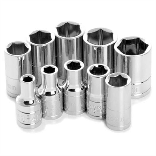 Wilmar Corp. / Performance Tool 10 Pc 1/4"" Dr 6pt MM Skt Set