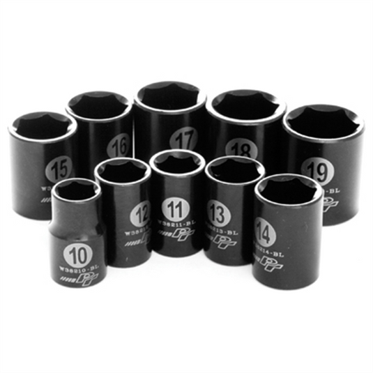 Wilmar Corp. / Performance Tool 10 Pc 3/8'' Dr MM Black Laser