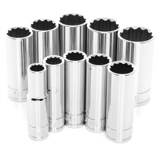 Wilmar Corp. / Performance Tool 10 Pc 3/8'' Dr 12pt SAE Deep S
