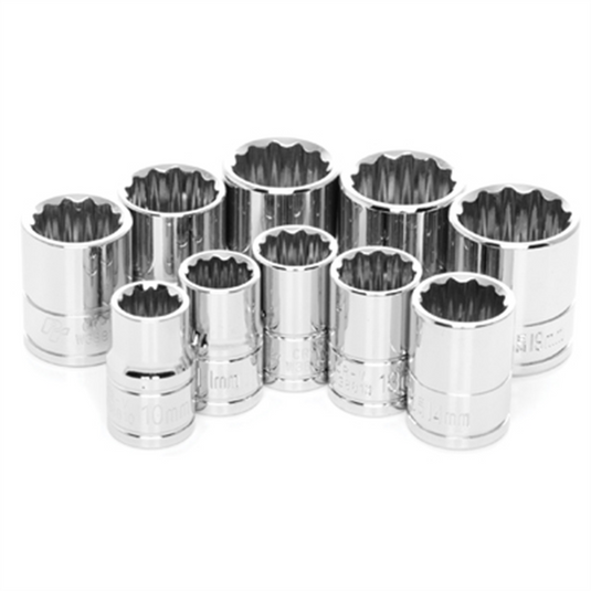 Wilmar Corp. / Performance Tool 10 Pc 3/8'' Dr 12pt MM Skt Set