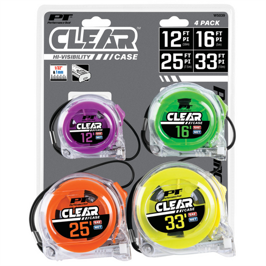 Wilmar Corp. / Performance Tool 4 pc. Clear Tape Measure Set