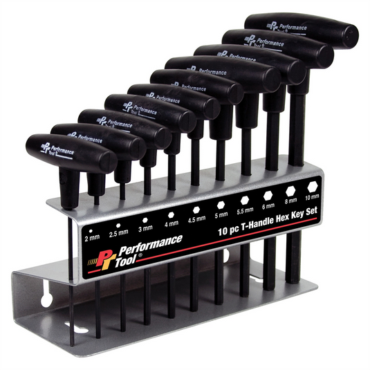 Wilmar Corp. / Performance Tool T-HANDLE HEX KEY SET METRIC 10PC