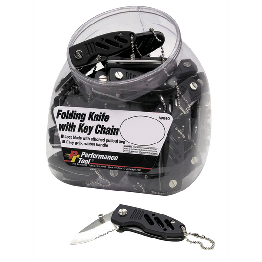 RUBBER GRP FOLDING KNIFE FISHBOWL 50 PCS