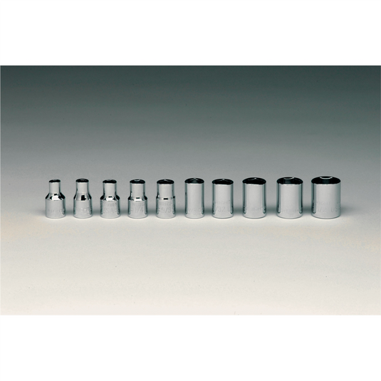 Wright Tool 1/4""Dr 6Pt Std Skt Set 10Pc