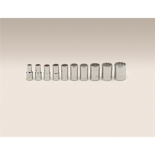 Wright Tool 1/4""Dr 12Pt Std Skt Set 10Pc