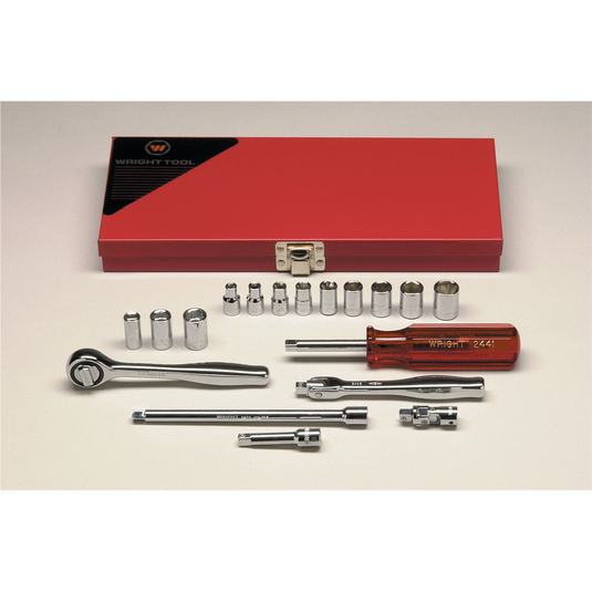 Wright Tool 1/4""Dr 6;8PtStd&SpSktBxSet 18P