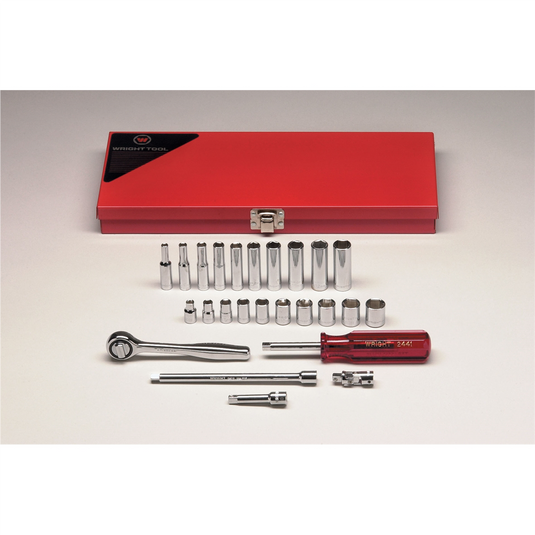 Wright Tool 1/4""Dr 6PtStd&DpMMSktBxSet 25P