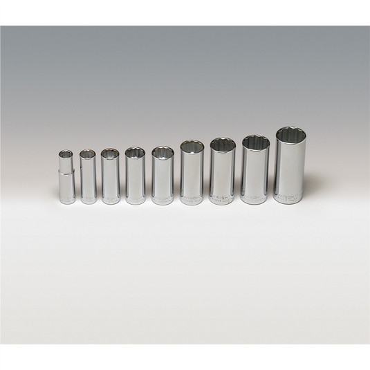 Wright Tool 3/8""Dr 12Pt Dp Skt Set  9Pc