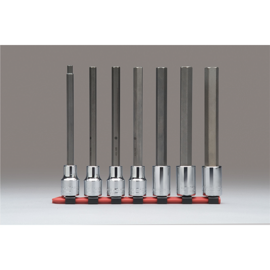 Wright Tool 3/8""Dr Long HexBit Skt Set  7P