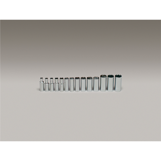 Wright Tool 3/8""Dr 6Pt Dp MM Skt Set 14Pc