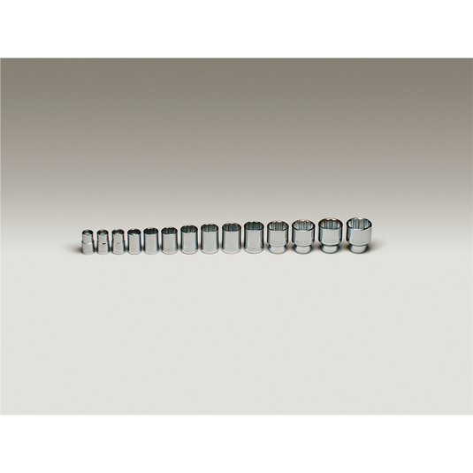 Wright Tool 1/2""Dr 12Pt Std Skt Set 14Pc