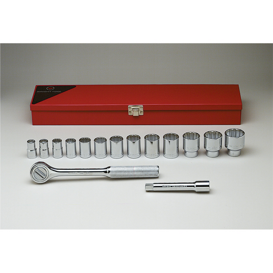 Wright Tool 1/2""Dr 12Pt Std Skt Bx Set 15P