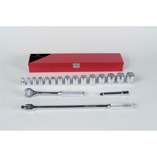 Wright Tool 1/2""Dr 6Pt Std Skt Bx Set 18Pc