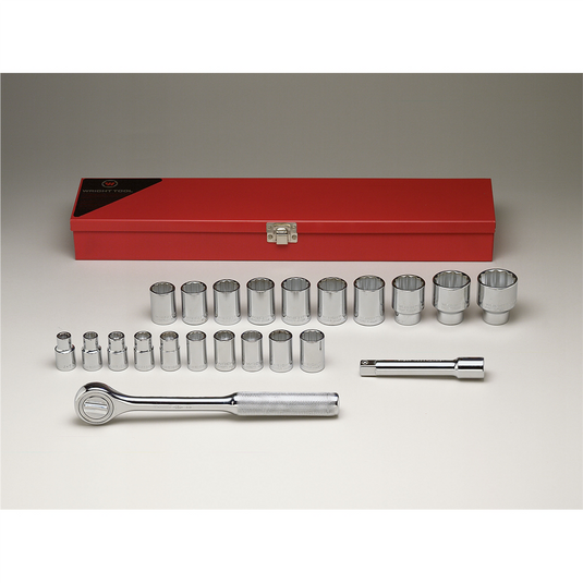 Wright Tool 1/2""Dr 12PtStdMMSkt Bx Set 22P