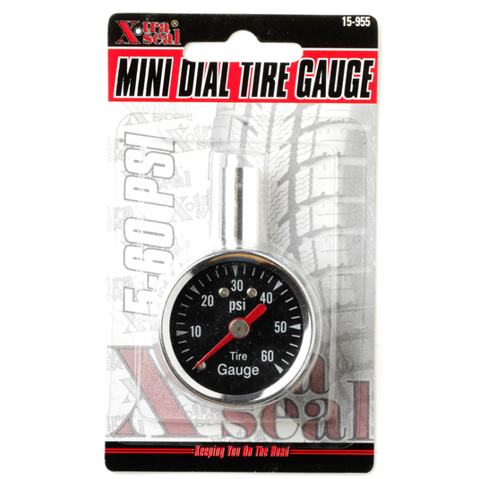 X-tra Seal MINI DIAL TIRE GAUGE; CARDED