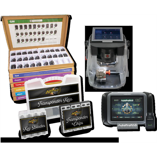 Xtool USA Complete Keymaking System with AutoProPAD (Triton Key Machine; Nitrous Keys Remotes Complete Bundle; Full MFK Set)