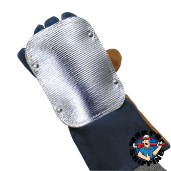 Best Welds Back Hand Pad, Double Layer, 7", Elastic/High-temp Kevlar Strap Closure, Silver