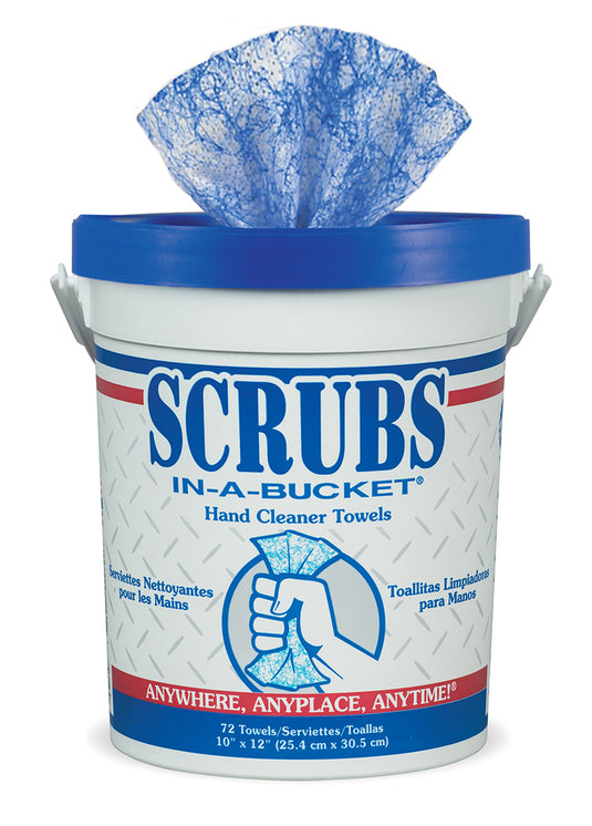SCRUBS Hand Cleaner Towels, Wet Wipe Bucket