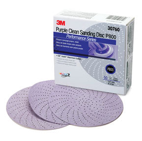 Purple Clean Sanding Hookit™ Disc, 6 in, P800, 50 discs per box