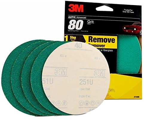 3M Green Corps Sanding Disc, 31506, 6 in, 80 grit
