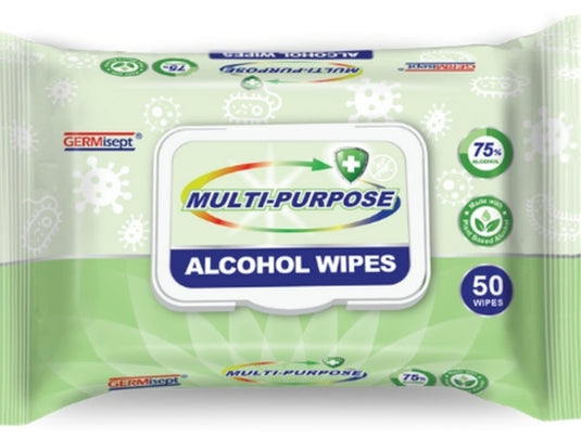 Germisept Multi-Purpose Alcohol Wipes, 50/Pack , FDA Approved!!!