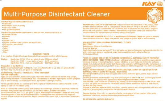 EcoLab Multi-Purpose Disinfectant Cleaner; 1 Gal