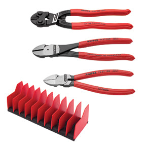 3 Piece Cutting Pliers Set - with FREE 10 Piece Tool Holder