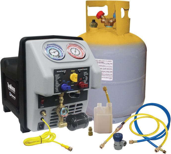 Twin Turbo Refrigerant Recovery Machine for all R134a Applications Including Buses & Fleet