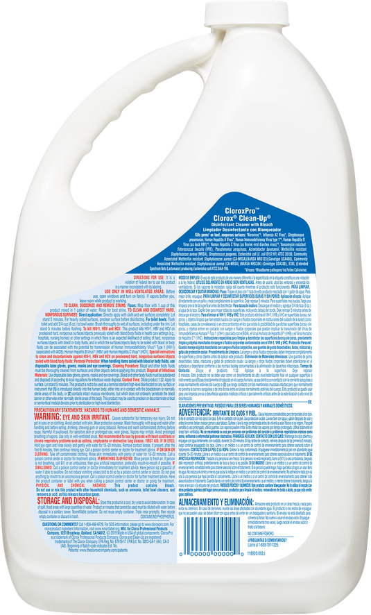 CLOROX CLEAN-UP DISINFECTANT CLEANER 1 Gallon + Free bottle 32oz Spray Bottle