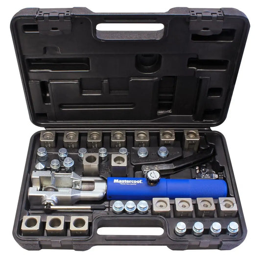 Mastercool Universal Hydraulic Flaring Tool Set W/ GM Transmission Cooling Line Dies and Adapters