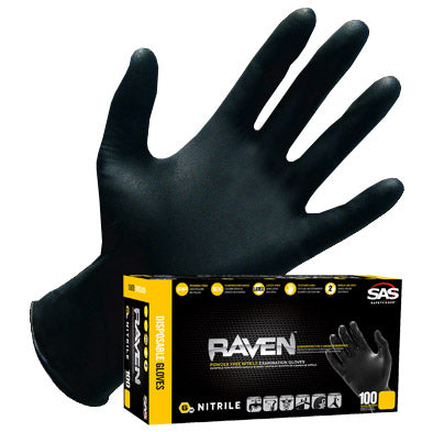 Raven Powder-Free Black Nitrile 6 Mil,
